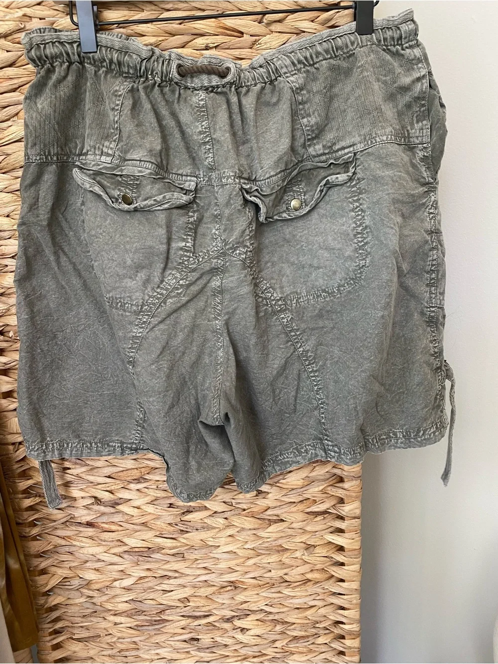 Free People Olive Green Cargo Shorts